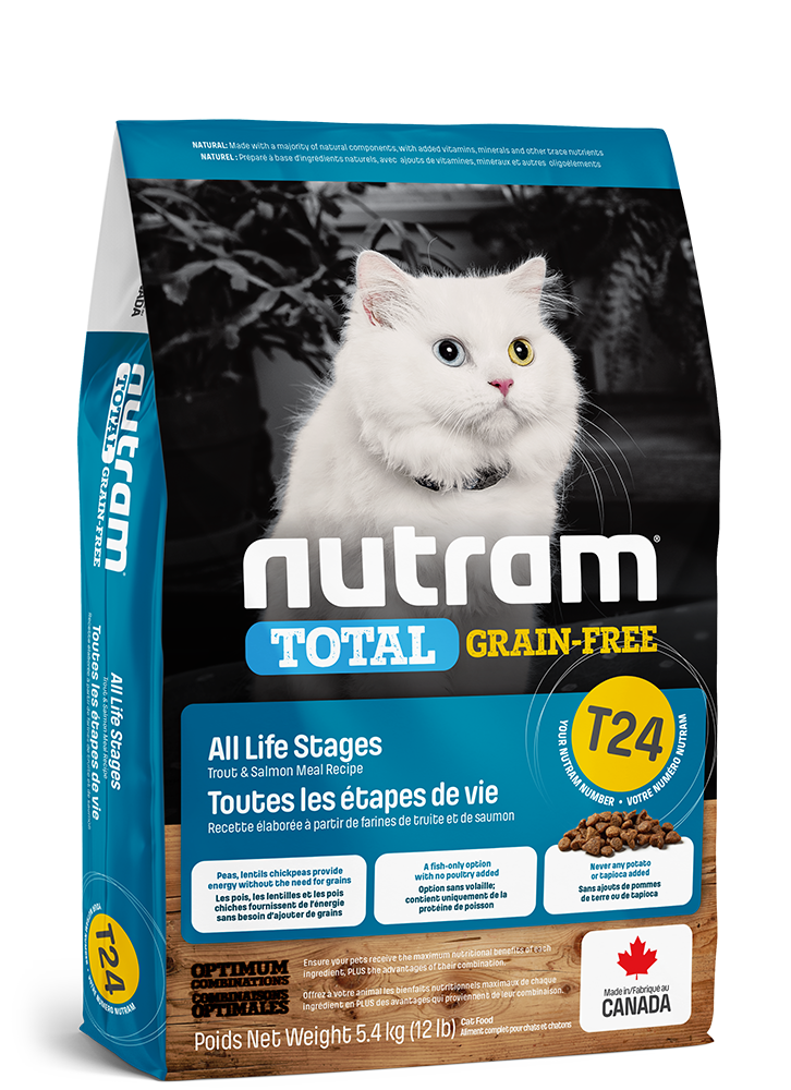 Product image for T24 Nutram Total Grain-Free® 송어 및 연어 분말 레시피 반려묘용 사료